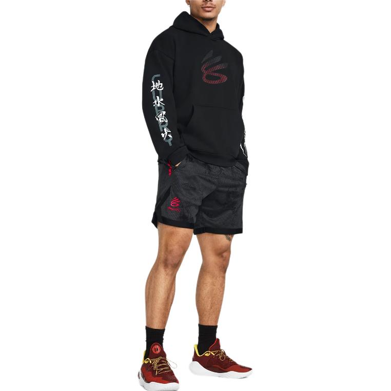 Under Armour X Bruce Lee Collaboration UA Spring Collection Bruce Lee Collaboration Printed Hoodie Men Hoodies Black 1383109-001