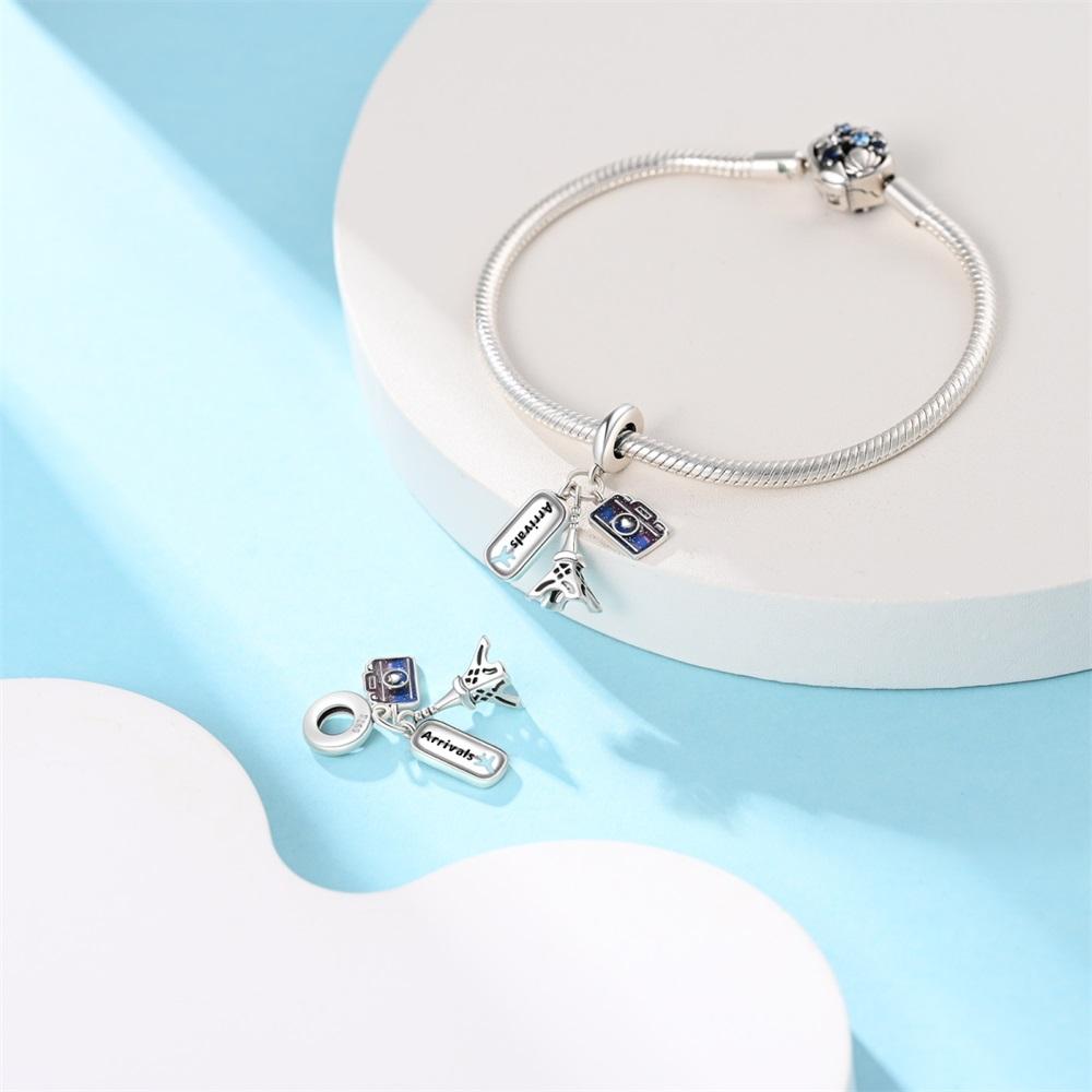 Original Charms Copper Camera Tower Pendant Beads Fit Bracelet Women Jewelry Making Diy Gift