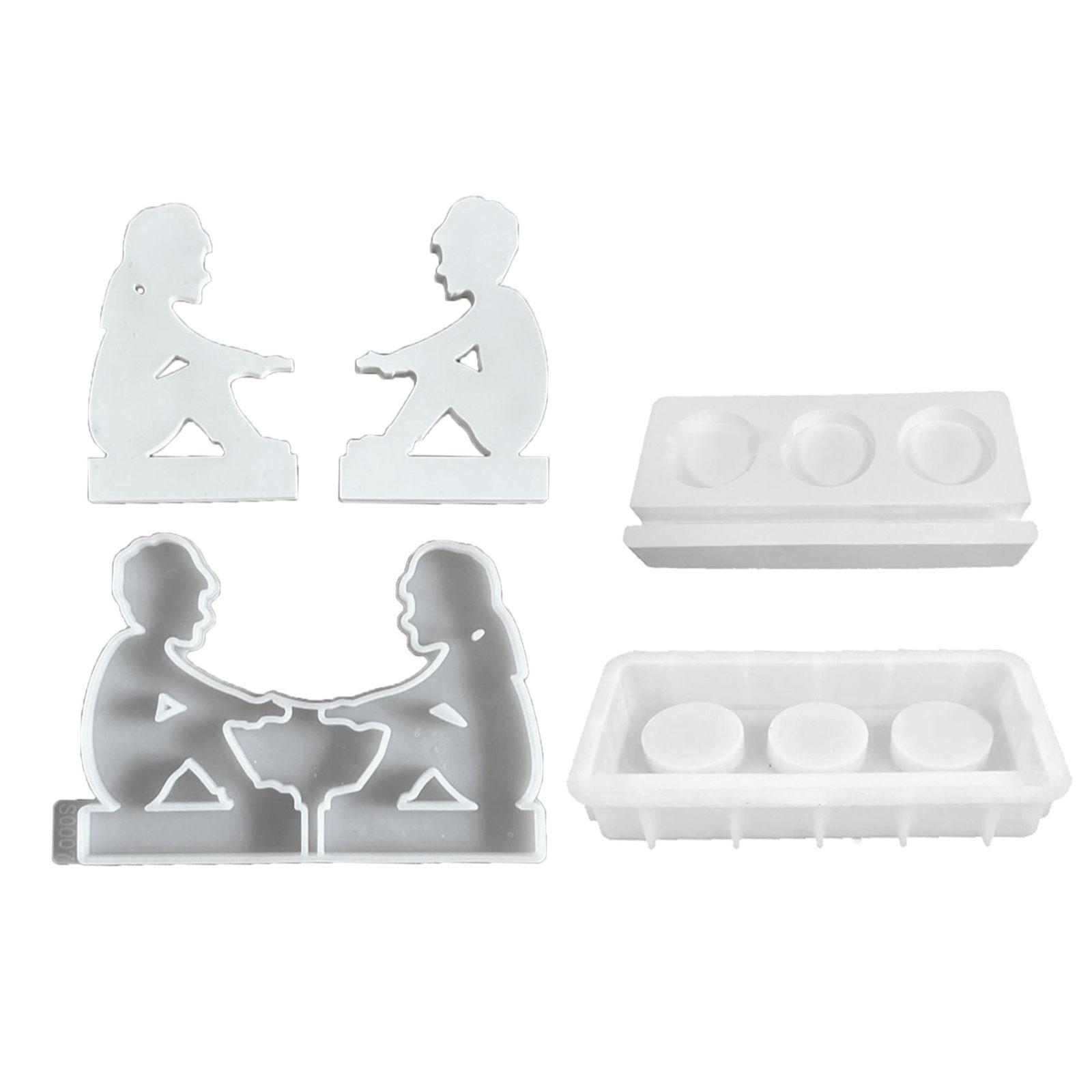 

2x/Set Candlestick Silicone Molds Couple Candle Holder Epoxy Casting Moulds DIY Epoxy Resin Moulds for Party Decorations