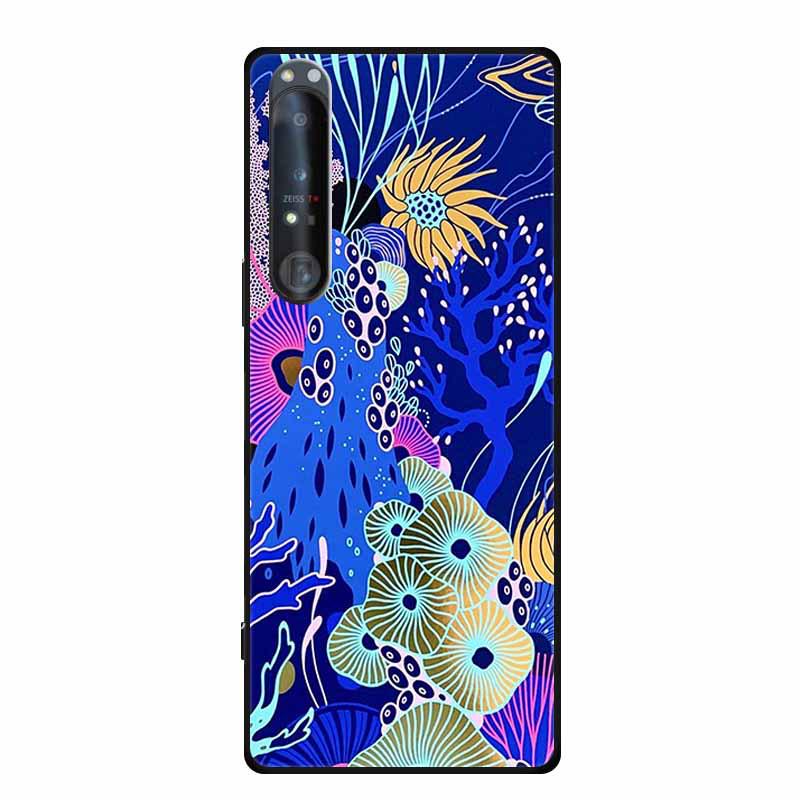 Embossed Color Painted Soft Case with Textured Design for Sony 1 IV Phone