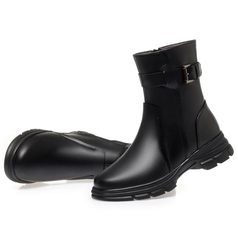 Frauen Stiefel Winter Schuhe Britischen Stil Echtes Leder Frauen Große Größe Stiefel Wolle Warme Damen Schnee Stiefel