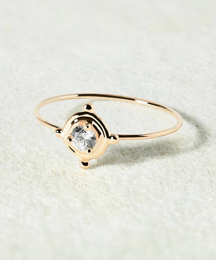Helene Jewelry 14K Belial Cubic Miss Ring Gold Thread Ring (C Type)
