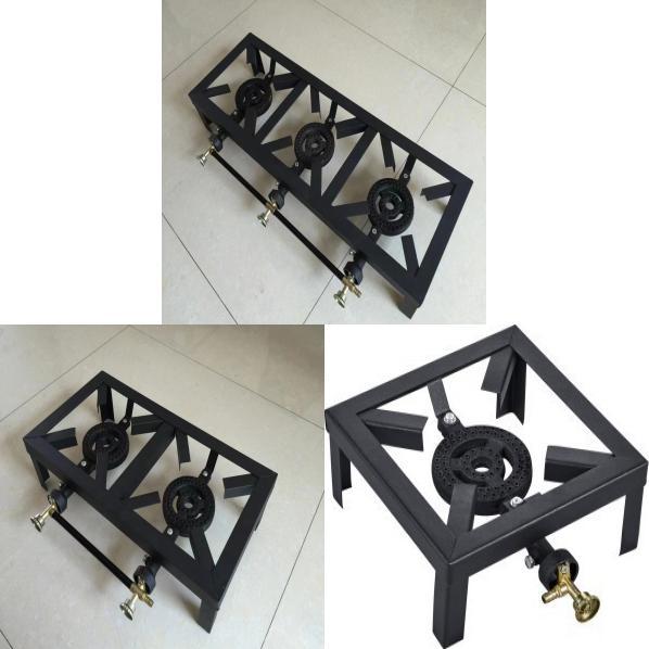 Outdoor Iron Gas Stove With Support Frame For Camping And Garden Cooking