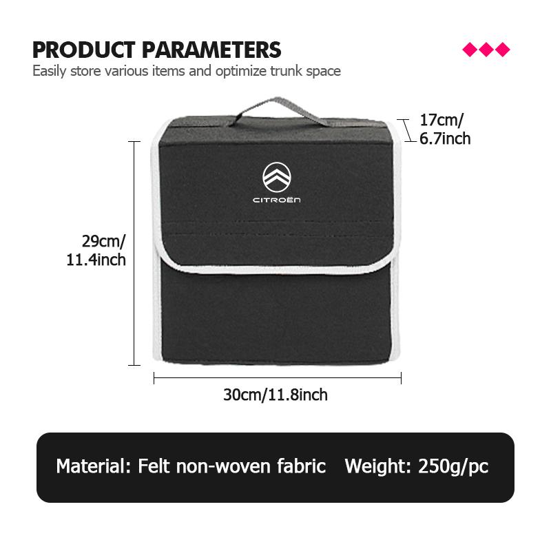 Felt Car Trunk Organizer Large Capacity Folding Storage Bag For Citroen C4 C3 C5 C1 C2 C6 VTS C4L DS3 DS4 DS5 Grand Berlingo
