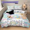 3pcs Birthday Party Cinnamoroll Quilt Set - Soft and Comfortable Bedroom, Guest Room and Dorm Decor Bedding Set 1 Quilt Cover + 2 Pillowcase