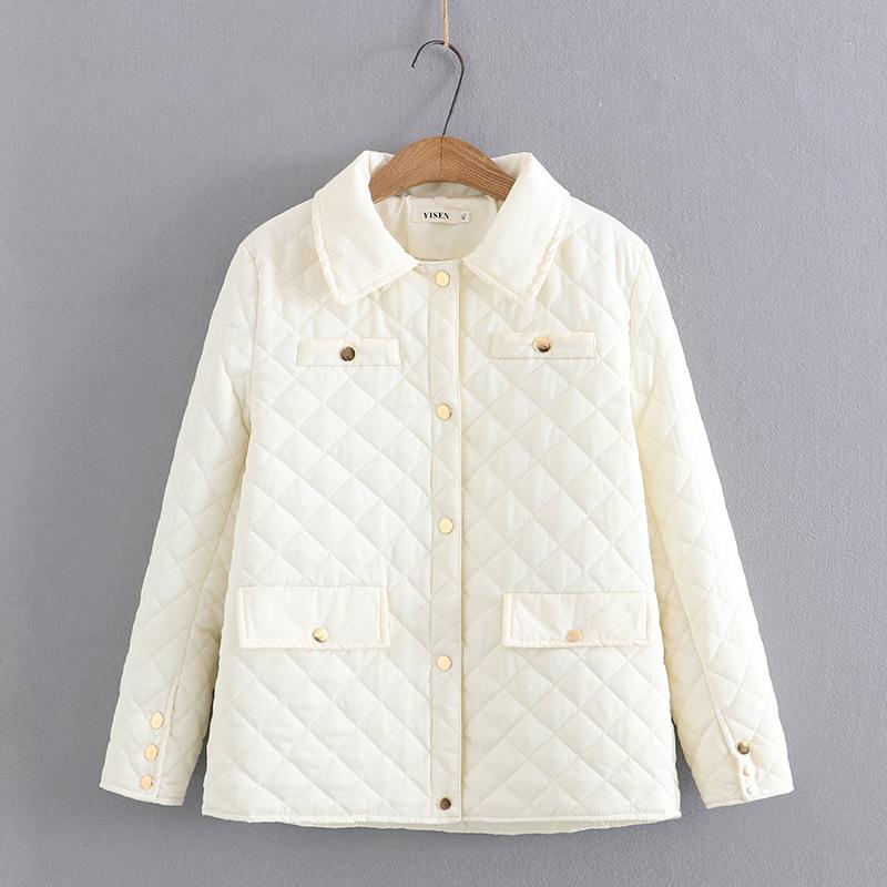 Women's Loose Fit Padded Jacket, Chic Simple Lapel, Multiple Pockets, Keep Warm Coat, Winter Parka, Plus Size Clothing, 4XL