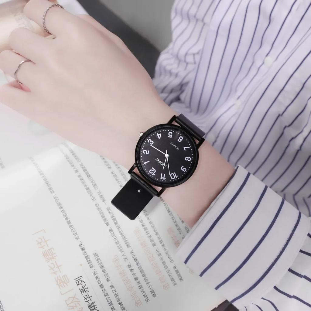 Prosty Zegarek Damski Cichy Zegarek Egzaminacyjny Silikonowy Pasek Damski Kwarcowy Zegarek na Rękę Wodoodporny Okrągły Mała Tarcza Zegarek dla Kobiet Studentek