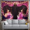 Scary Skeleton Tapestry Demon Tapestry Angel Of Death Wall Hanging Party Decorations Home Decor For Bedroom Living Room Dorm
