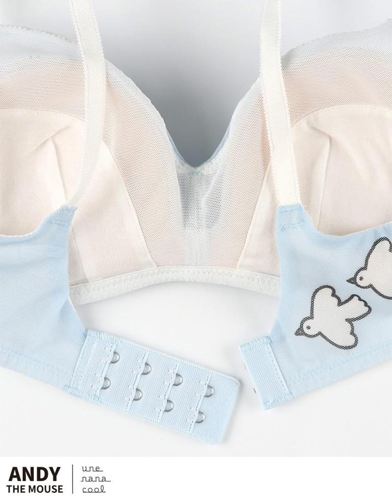 Unnanacool Wireless Comfortable and Design with Mouse Wireless BU Bra, Beautiful, High-Arm [Collaboration ANDY], Bra, BUN122, Women's,