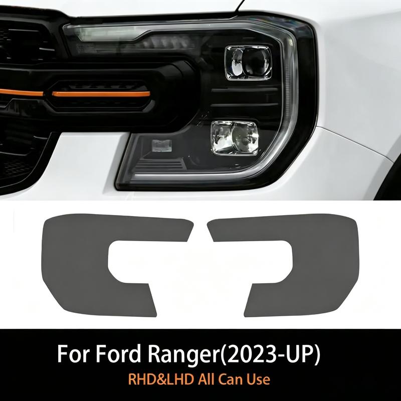 Film pour phare pour Ford Ranger -2024 T9 Wildtrak Raptor Autocollant Protecteur de Phare Noir Fumée en TPU Transparent