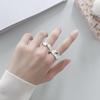 Japanese-Korean Smooth Irregular 925 Silver Vintage Open Ring for Women – Stylish Index Finger Commuter Fashion.
