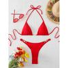 Biquíni Sexy 2026 Corrente Feminina Roupa de Banho Feminina Tanga Conjuntos de Micro Biquínis Peça Dupla Traje de Banho Nadar para Roupa de Praia