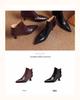 Women's V-Cut Stiletto Heel Ankle Boots, Pointed Toe, Fleece-Lined, Back Zipper - 2025 Autumn/Winter Collection.