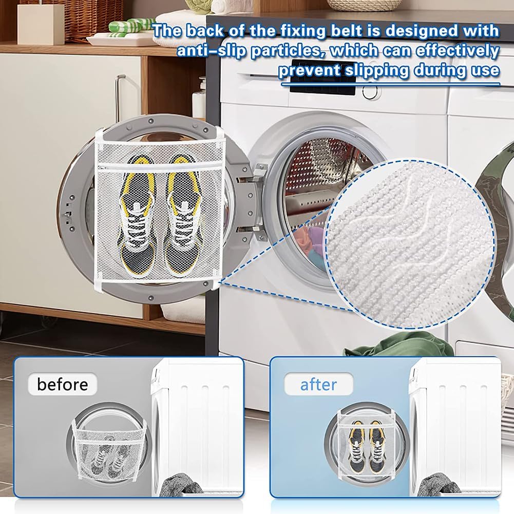 2Pack Shoe Dryer Bag Dryer Door Shoe Net,Reble Sneaker Laundry Bag with Elastic Strap And Zipper for Shoes Sneaker Washing Mesh Net for Most Dryers