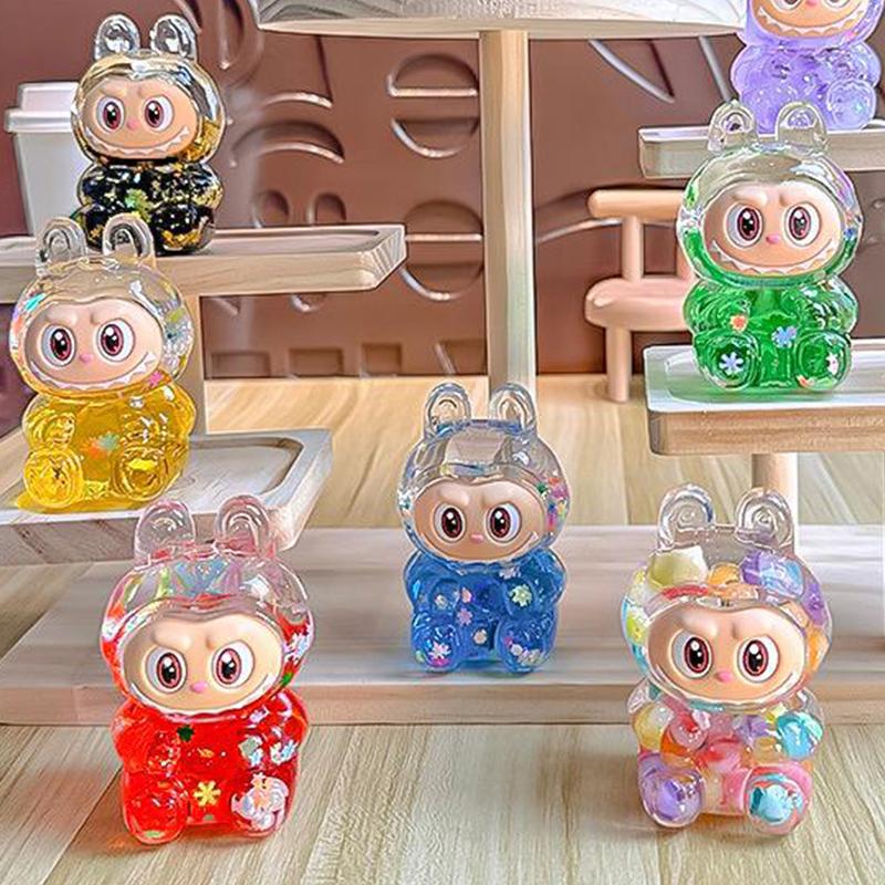 Cartoon Cute Labubu Quicksand Ornaments Car Ornaments DIY Home Decoration Gifts