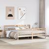 VidaXL Bed Frame with Headboard 200x200 Cm Solid Pine Wood, Bed, Solid Wood Bed Frame, Bedroom Furniture At 3306692