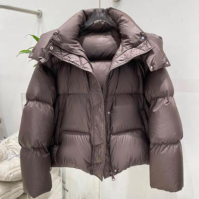 Thickness Short Down Jacket Women Winter Warm Puffer Coat Hooded Down Coats Fluffy Parkas