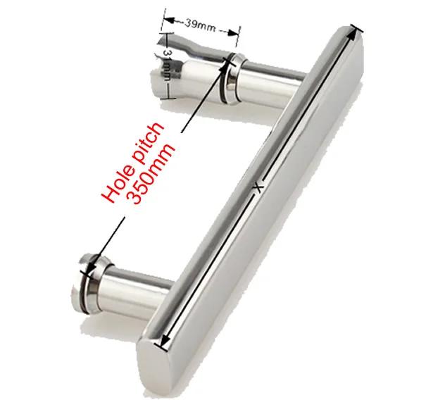 304 Stainless steel shower Single handle bathroom glass doors  handle Mirror surface  Hole pitch145mm 300mm 350mm 400mm 500mm