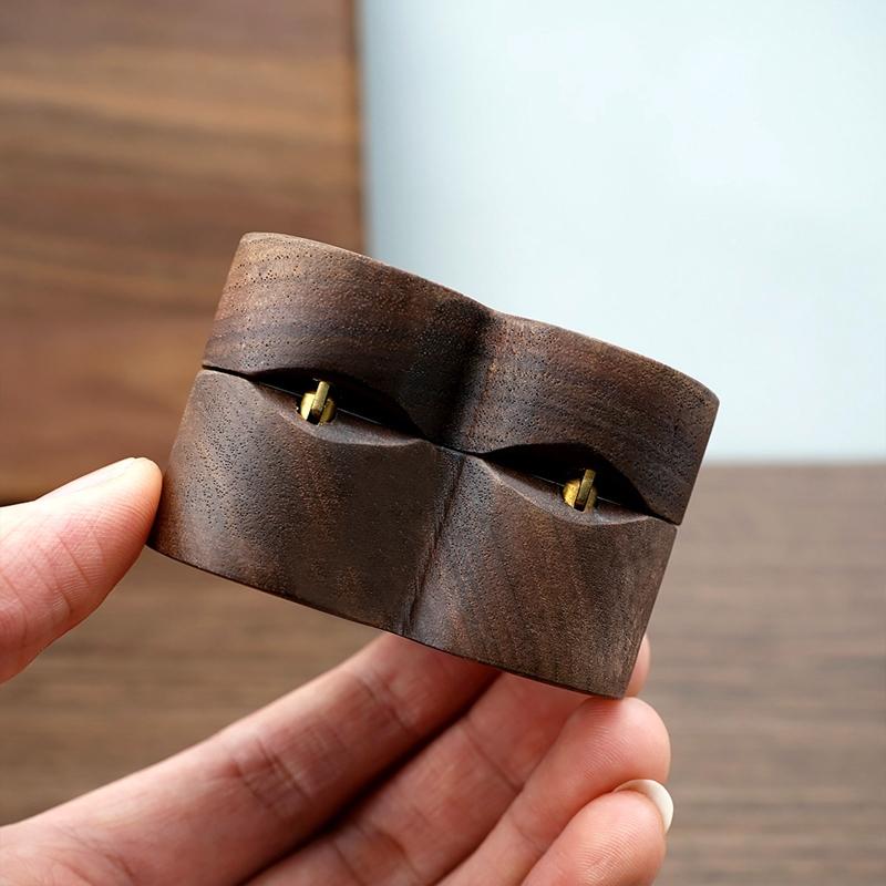 Women's High-end Jewelry Box Storage Wooden Portable Compact Wedding Solid Wood Small Necklace Earrings Ring Storage Box