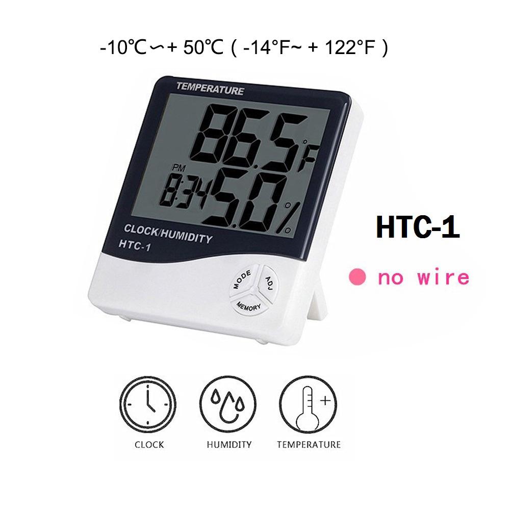 Lcd Electronic Digital Temperature Humidity Meter Indoor Multifunction Thermometer Hygrometer Weather Station Clock Htc-1 Htc-2 HTC-1