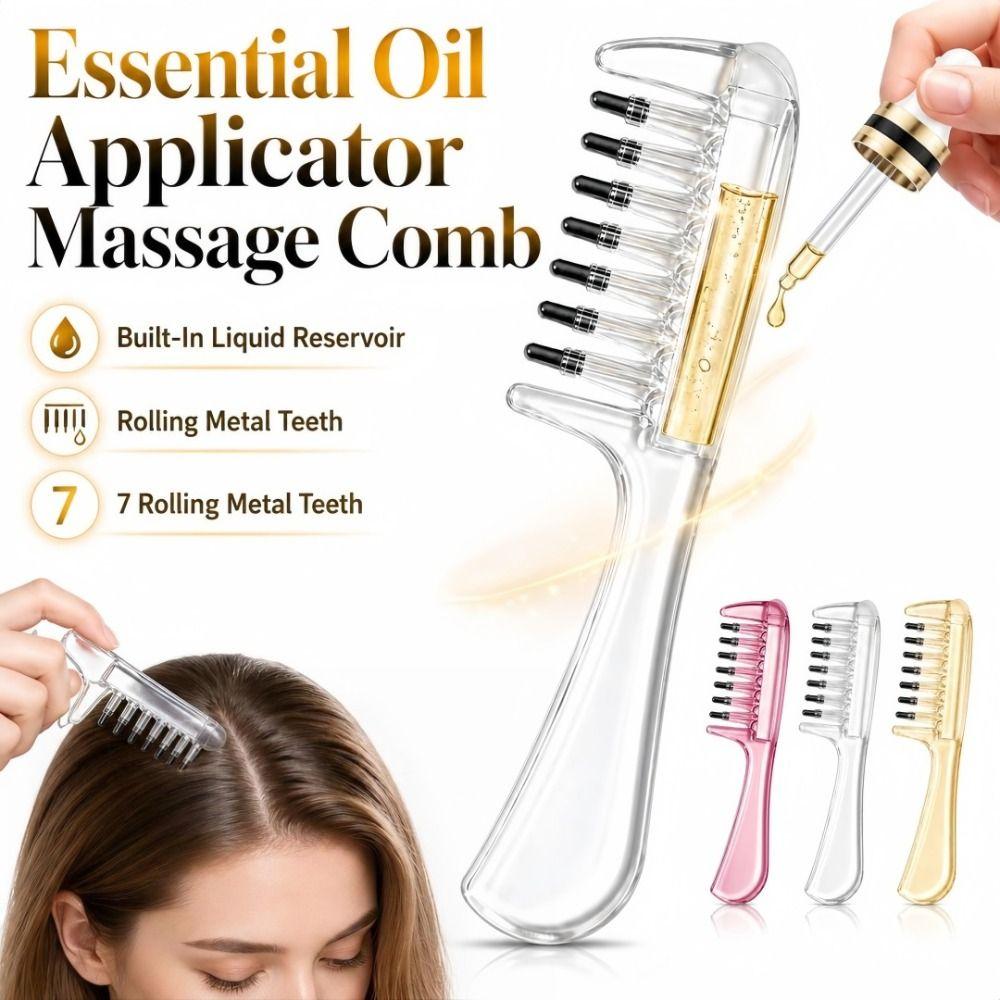 Transparent Scalp Liquid Applicator Comb Liquid Guiding Scalp Massager Comb Unisex