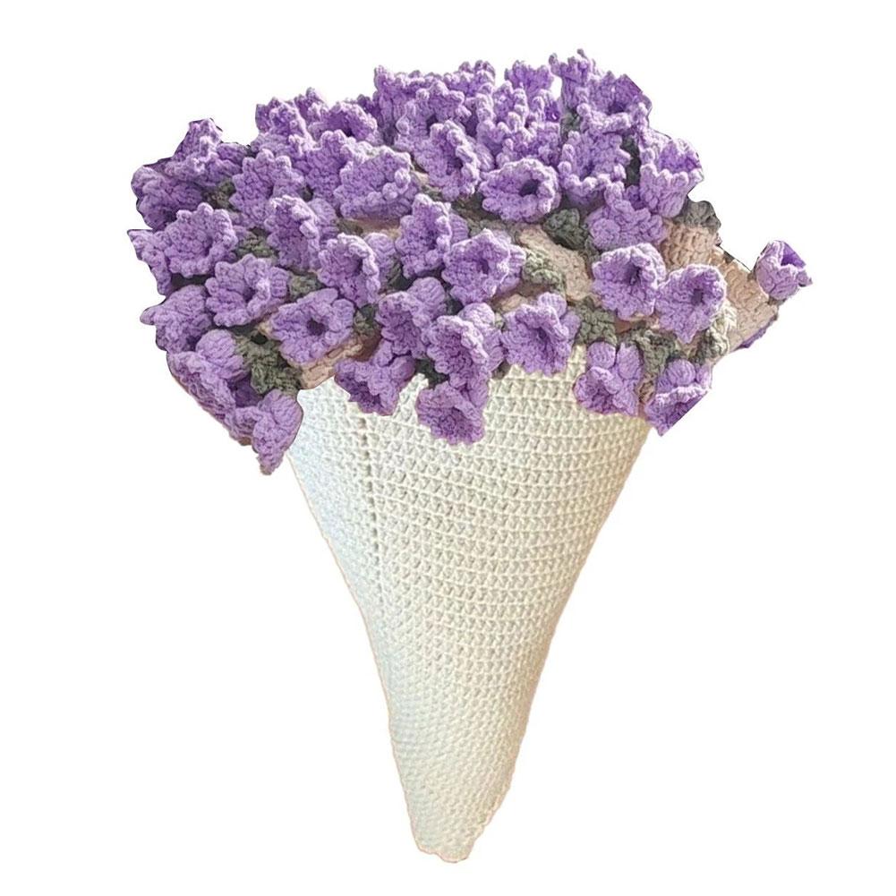 DIY Rose Bouquet Blanket Handmade Woven Crocheted Blanket Material Package Flower Bouquet Blanket Crochet Kit for Mothers Gift