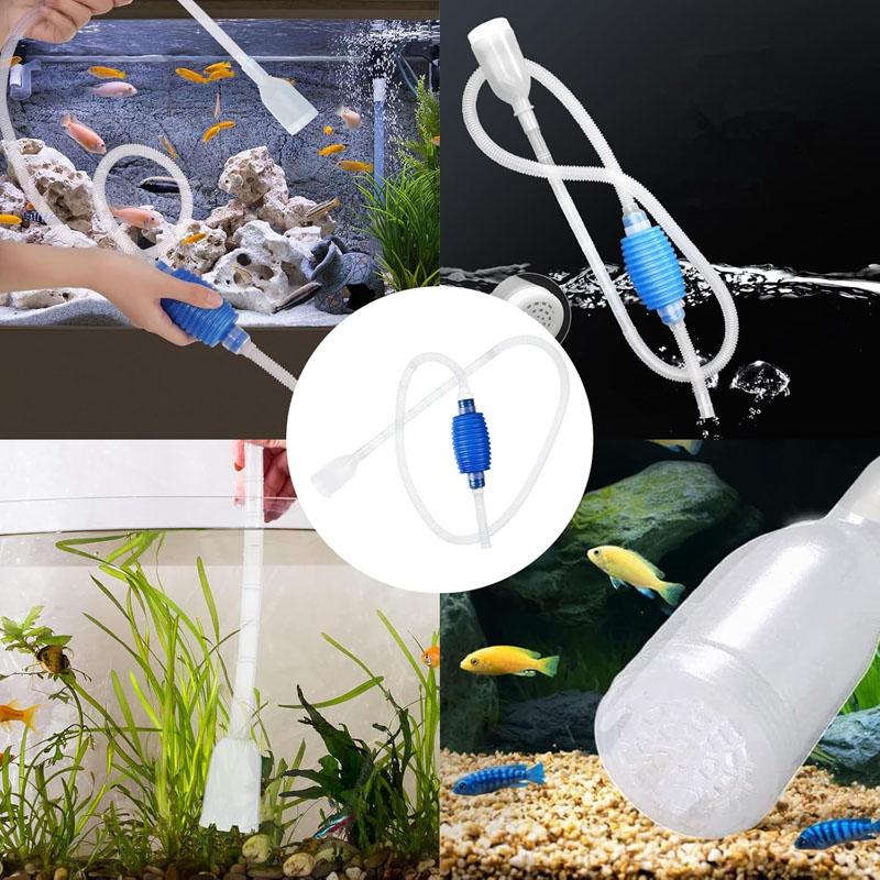 150cm Aquarium Cleaner Vacuum Pump For Fish Tank Cleaning Siphon Filter Cleaner Fish Water Pumps Change Gravel Household Tools