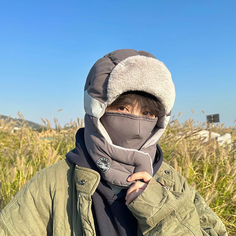 Men's Winter Lei Feng Hat: Fleece-Lined, Thickened, Windproof, Coldproof, Outdoor Cycling Ear Protection Pullover