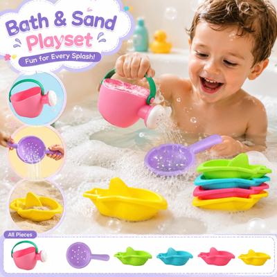 6 Pack Bath Toys for Toddlers, Baby Shower Floating Toys, Fun Bathtub Play Set for Kids Boys Girls, Cute Animal Design