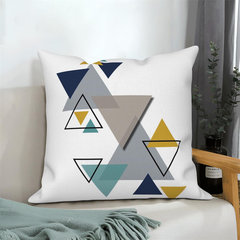 Sofa Cushion Cover Pillow  Decoration Home Office Car Geometric Pattern White Decorative