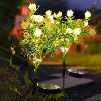Garden Light Solar Powered Flower Shape Outdoor Yard Light Waterproof Scratch-Resistant Small Size Garden Lamp