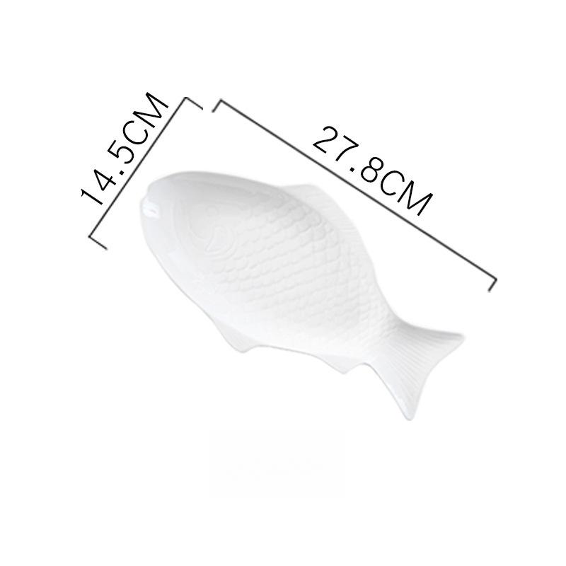 Fish Shaped Dinner Plates Creative Ceramic Charger Plates Porcelain Household Restaurant Home Kitchen Supplies Tableware Dishes