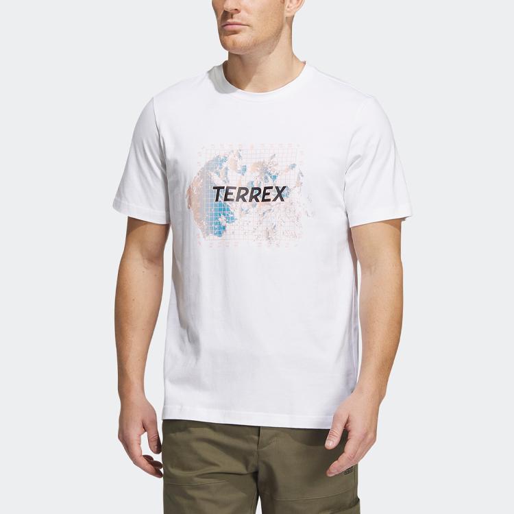 Adidas Short Sleeve Graphic Tee With Letter Pattern Men Tops White IB8691