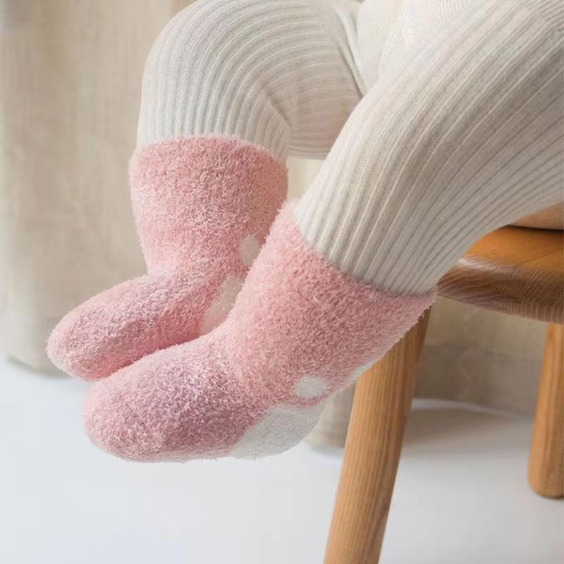 Winter Plush Kids Middle Tube Socks Causal Warm Toddler Baby Coral Velvet Socks Infant Boys Girls Socks