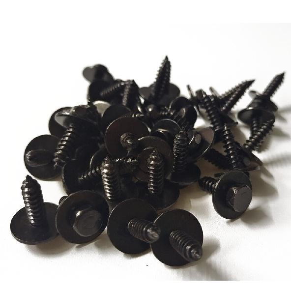 50*Car Screw Fender Liner Body Bumper Cover Splash Shield Bolt Screw Metal Black