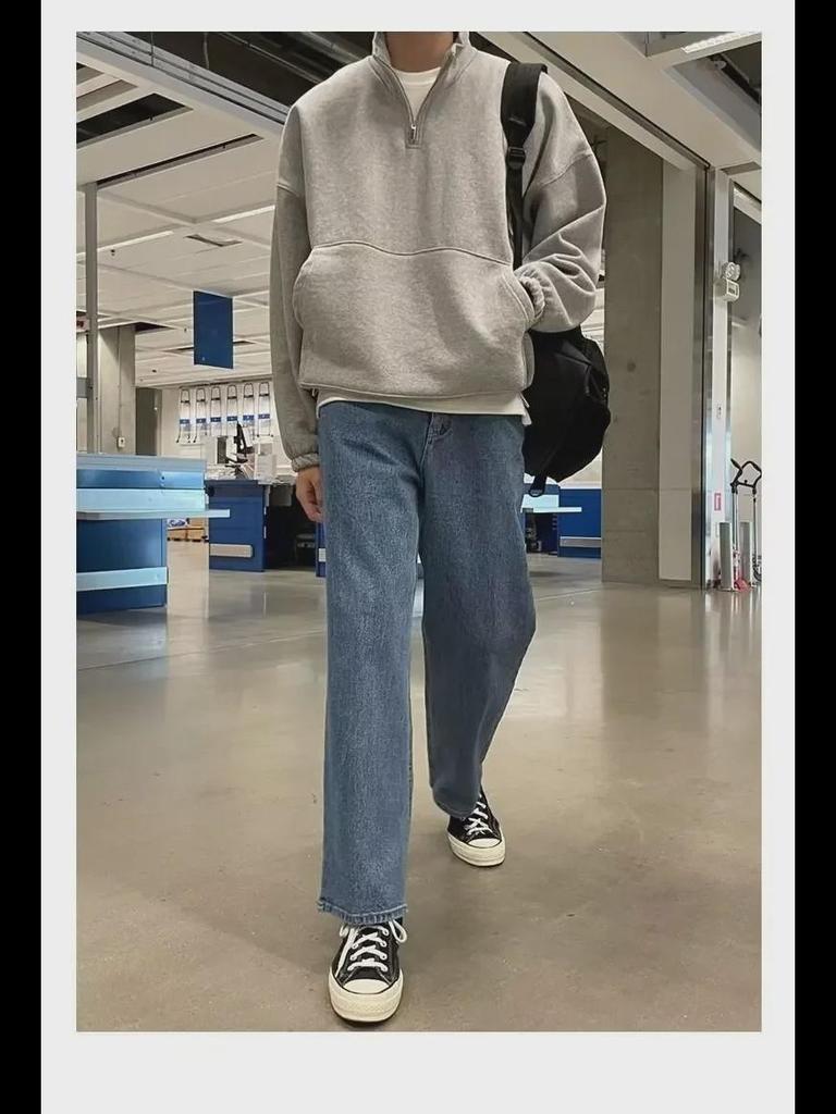 2023 Spring Unisex Half-Zip Hong Kong Style Fashion Sweatshirt: Casual, Versatile, and Trendy Jacket