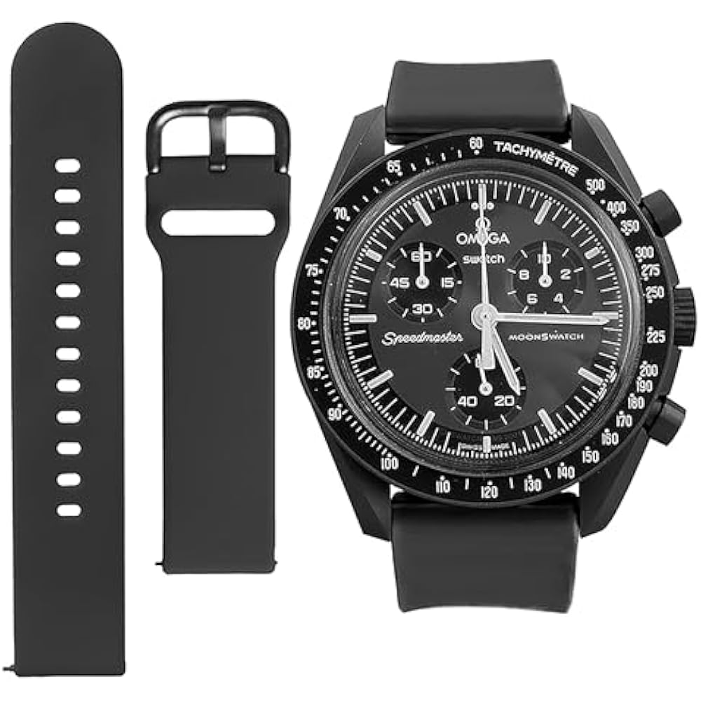 [Ylfcly] 20mm Watch Band Omega X Swatch Moonswatch Speedmaster Watch Band for Omega and Swatch Sp...