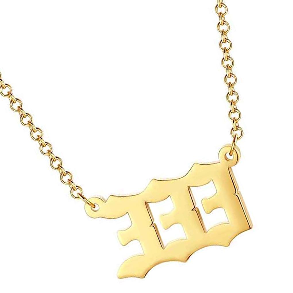 Number Charm Necklace Golden Women Universal Ladies Stainless Steel Choker Jewelry Neck Chain Long Accessories