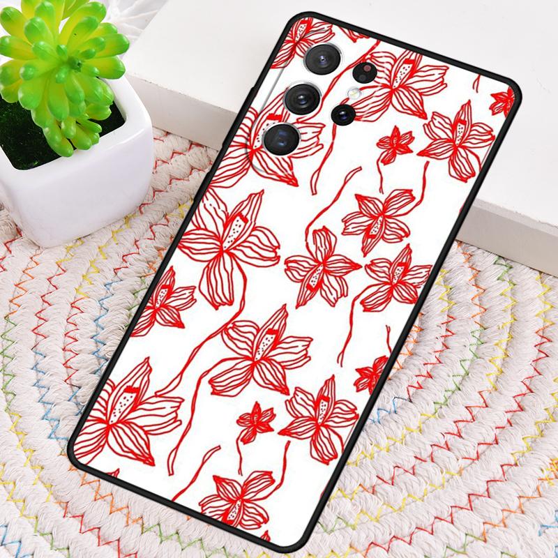 Tropical Flowers print TPU Phone Case For Samsung Galaxy note 10 pro S26 S25 S24 S23 S22 Ultra Plus S21 FE S20 Shockproof Cover