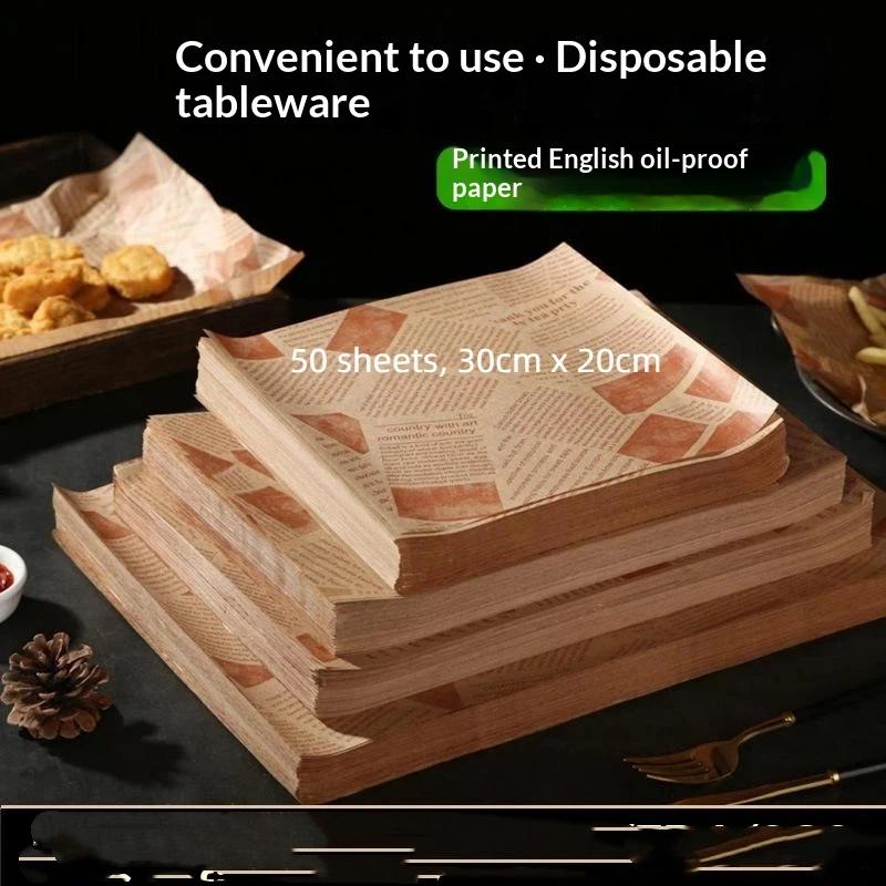 Nonstick Baking Paper 50 Sheets Food Grade Greaseproof Heat Resistant Waterproof Liners for Air Fryer Oven Roasting