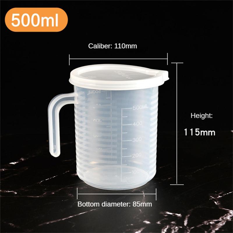 5000/3500/2000/1000/500/250/100ml Tazza graduata in plastica con coperchio Becher da laboratorio di grandi dimensioni Tazza di miscelazione trasparente Strumenti per la cottura