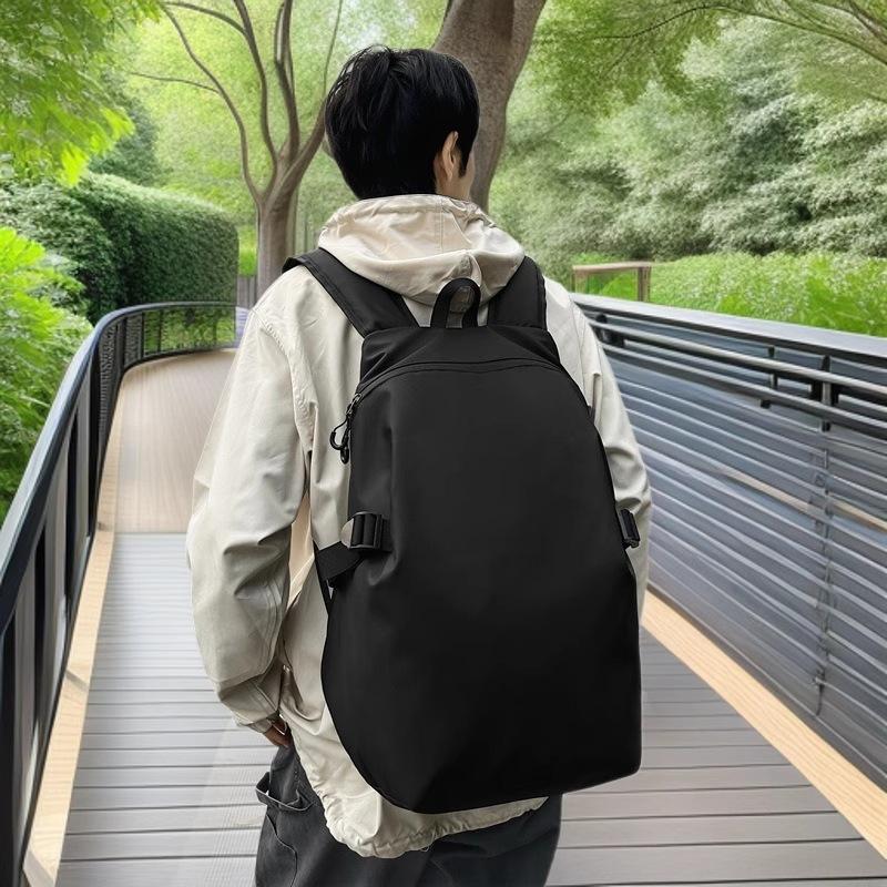 Backpack Men's Large Capacity Fashion Trend Casual Backpack Student School Bag Men's Trend Brand Solid Color Helmet Backpack Men