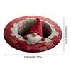 Flat 3D Visual Effects Santa Claus Carpet Doggy Gnome Pattern Quilted Round Mat 40in Christmas Decorations Rug Home Decor