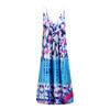 Fashion Women's Loose Casual Summer Print Pocket Sling Sleeveless Dress