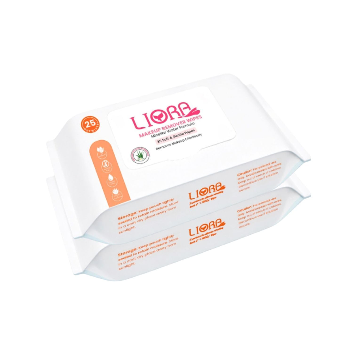 Makeup Remover Wipes 2x25 Count | Gentle Cleansing Facial Wipes Makeup Remover (50 Wipes)