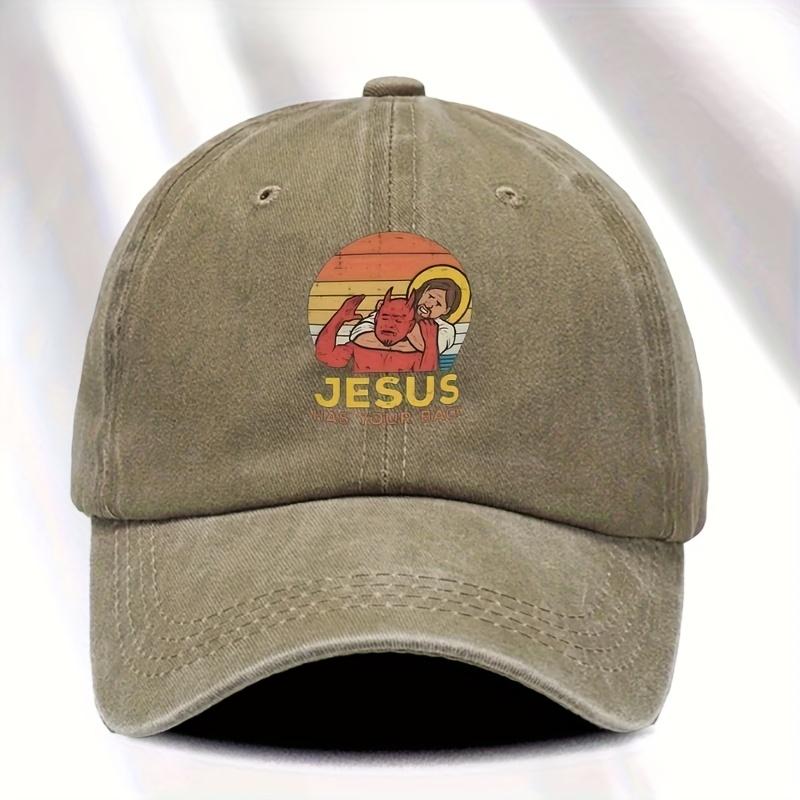 Versatile Retro Print Washed Vintage Soft Top Baseball Cap Unisex Outdoor Sunshade Baseball Cap
