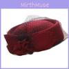English Style Wool Hat With Mesh Veil For Autumn Winter Fashion Women