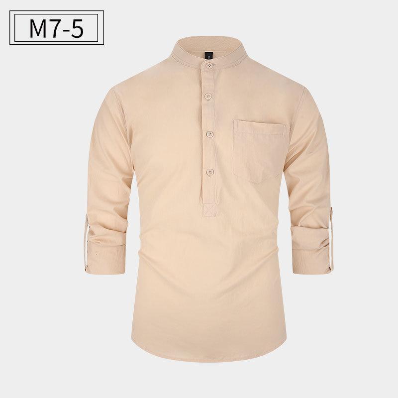 Men’s Heavyweight Long Sleeve Cotton Henley Shirt