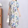 Elegant Woman Summer Dress Casual Loose Short Sleeve Long Dresses Plus Size Woman Clothing