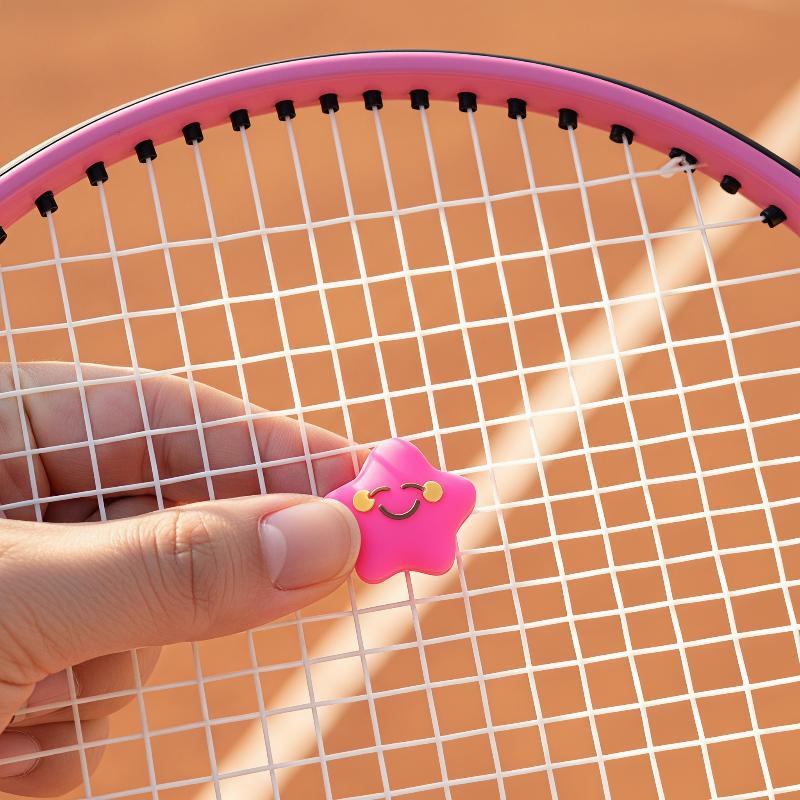 Silikonový tlumič vibrací tenisové rakety ve hvězdném stylu, měkké tlumení nárazů, vícebarevný, pro rekreační tenis